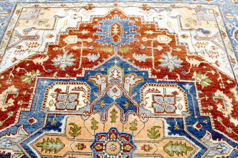 8X10 MASTERPIECE MINT HAND KNOTTED VEGETABLE DYE HERIZZ SERAPI WOOL TURKISH RUG gallery