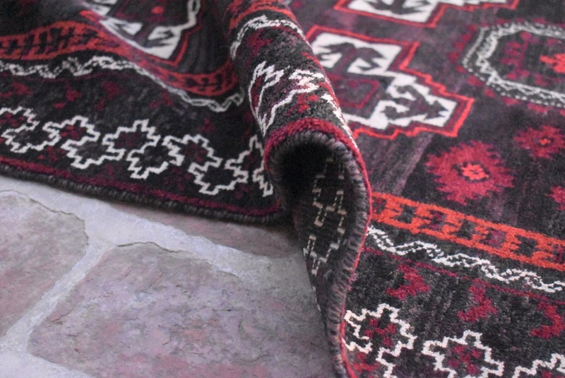 4'2 x 9'8 Hand Knotted Vintage Afghan Tribal 1970s Baluchi Persian Wool Area Rug gallery