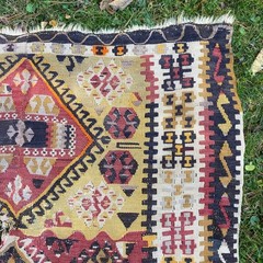 Vintage Rug 4′ x 10′ 8 Turkish Kilim Wool Flatweave Oriental Rug