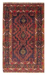Vintage 3’10” x 6’7″ Traditional Hand Knotted Vegetable Dye Wool Area Rug
