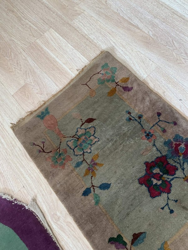 Handmade Antique Art Deco Chinese Rug 2.1' x 3.2' (64cm x 98cm) 1920s - 2B48 gallery