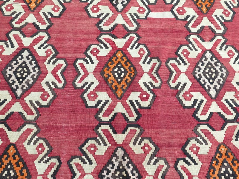 Anatolia Kilim, Vintage Rug, Floor Rug, Red Kelim, Area Rug 80"X120" Wool Carpet gallery