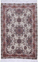 Spectacular Tabrizz Area Rug Wool Silk 4 X 6 Finest Beige Beauty Rare 50raj
