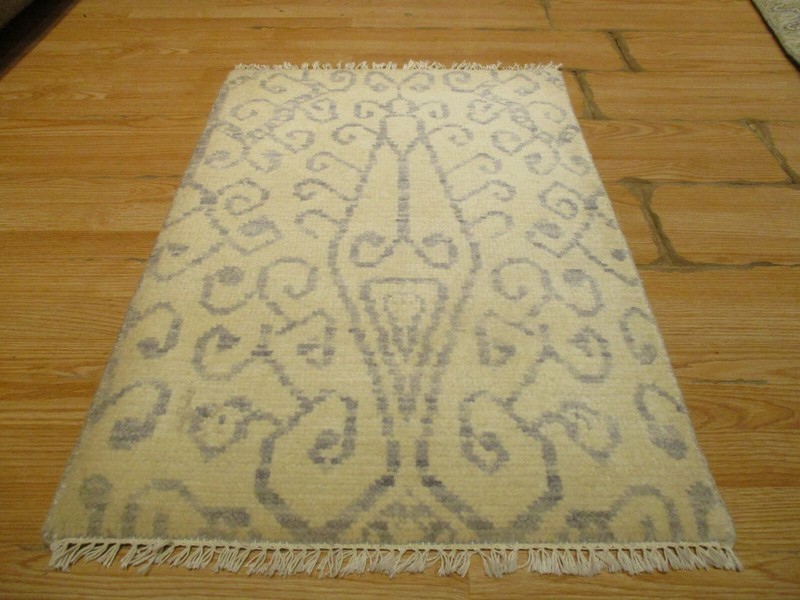 2x3 Modern Agra ABC Collection Handmade-knotted Wool Rug #35 gallery