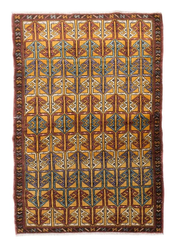 Turkish Rug", Vintage Rug, Area Ru 3'6 x 5'4 feet, Oushak Rug, Antique Rug gallery
