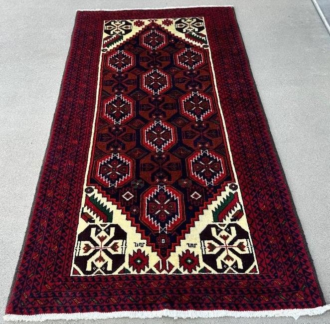 3'4 x 6'2 Gorgeous Bird Design Vintage Nomadic Oriental Handmade Wool Area Rug gallery