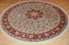 Round Rug Silk and Wool 7×7 ft. Round rug Top quality siege green Celadon Green