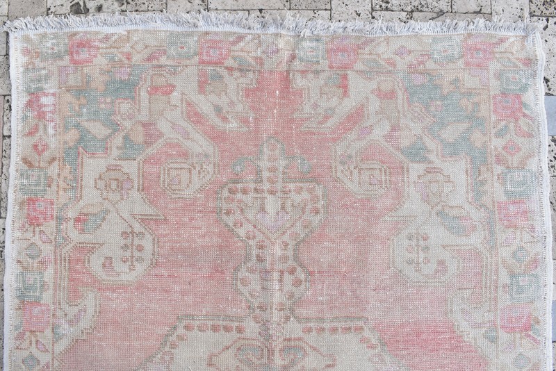 Turkish Rug 53''x84'' Oushak Light Color Medallion Pattern Carpet 135x215cm gallery