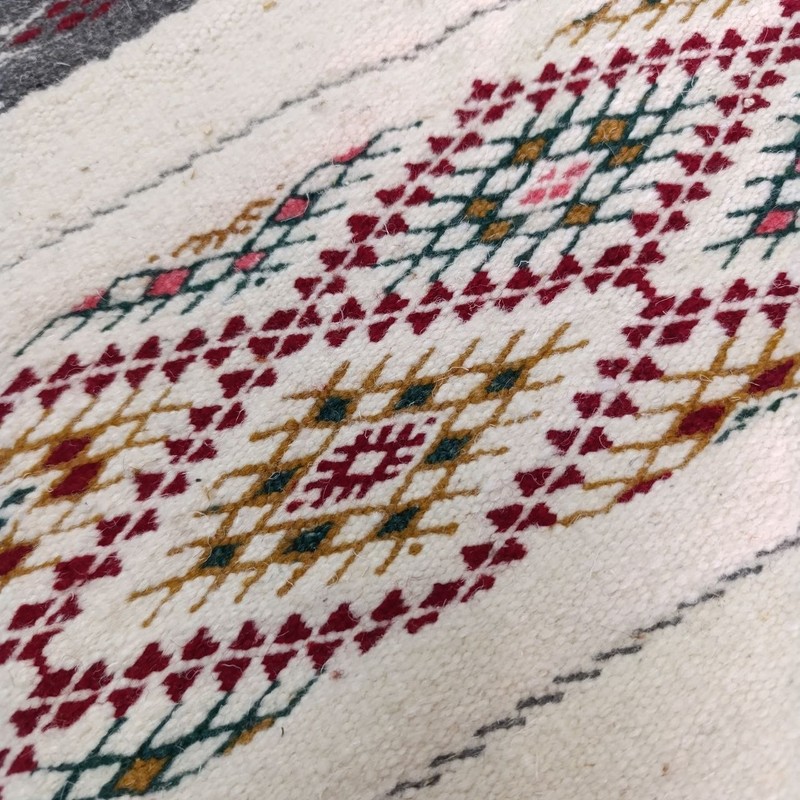 Vintage Handmade Algerian Berber Wool Rug 90x52cm Ghardaia Tribal gallery