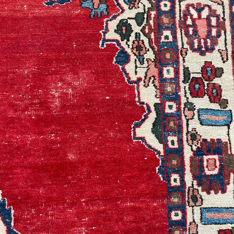 Vintage Rug 4' 10 x 6' 11 Red Hand Knotted Oriental Rug gallery