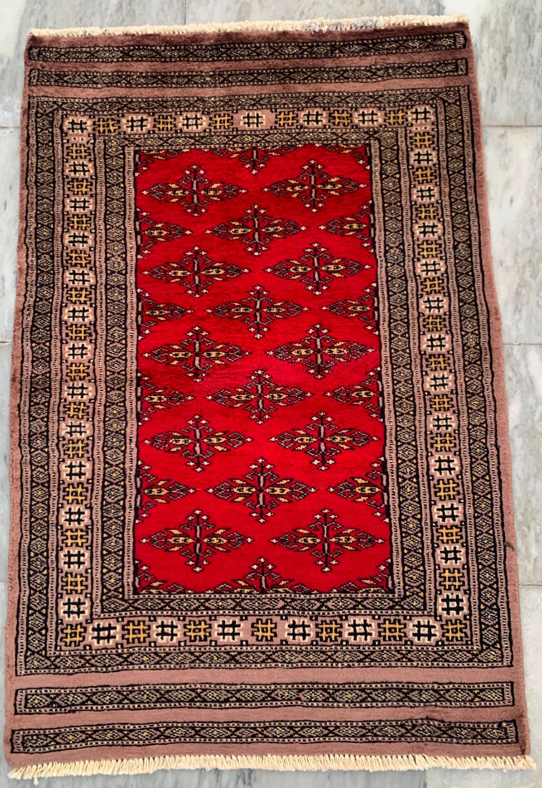 Vintage Afghan Taimani Rug Hand Knotted Bokhara Wool Area Rug 2x3 ft Free Ship gallery