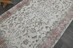 Oushak Turkish Vintage Rug 5×8 Kilim Rug Anatolian Handmade Boho Decor BEIGE