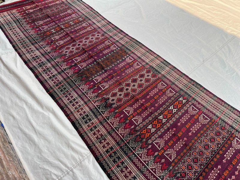COLLECTORS ITEM 11.5X 4 ft Antique Maldari Belouch Nomad Full Embroidery Sistan gallery
