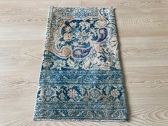 Small Brown rug, Turkish rug, Vintage Rug, Handmade rug, Doormat, 1.3 x 2.2 ft
