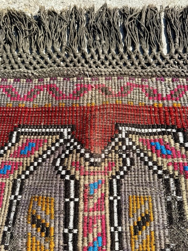 Rustic Tribal Handmade Wool Kilim Rug from Turkey - 123 cm x 68 cm gallery