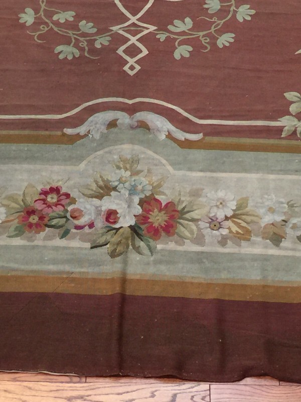 15’6” X 12’6” Rare 19th Century Palace Size French Aubusson Exceptional Weaving gallery