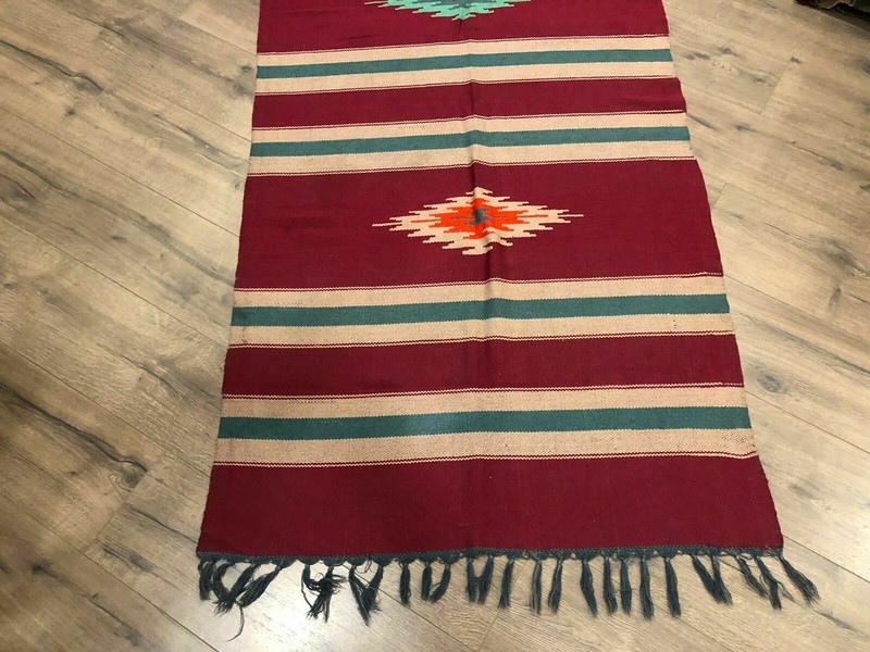 OLD ALBANIAN HANDMADE RUG CARPET KILIM WOOL MULTICOLORED TRADITIONAL RUG AMZ #9 gallery