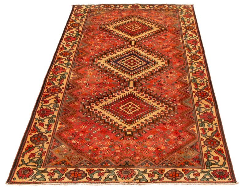 Vintage 4'11" x 9'10" Traditional Hand Knotted Vegetable Dye Wool Area Rug gallery