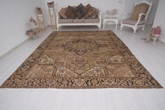 Large Turkish Rug 8×11 Oversize Rug Vintage Rug Anatolian Carpet Oushak Rug 1730