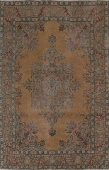 Evenly Low Pile Floral Traditional Vintage 7×10 Area Rug Hand-knotted Wool