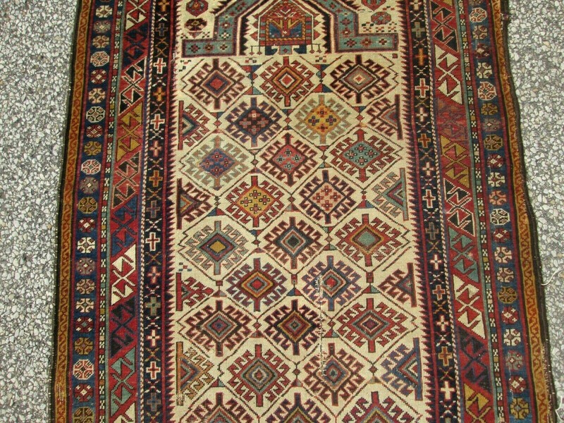 ANTIQUE CAUCASIAN SHIRVAN PRAYER RUG CIRCA 1870's. VERY FINELY WOVEN COLLECTIBLE gallery