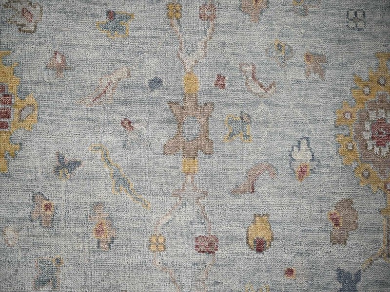 14'x17'9'' Exquisite, Grey, Vegetable Dyes,Hand Knotted,Angora Wool Oushak Rug gallery