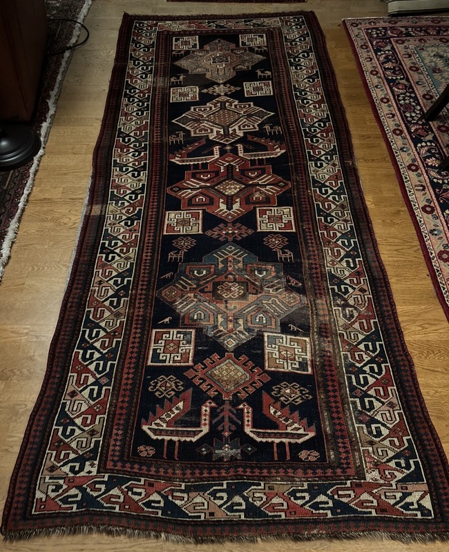Antique Akstafa Caucasian Rug C. 1900, 100% Wool Classic Birds & Animal Figures gallery