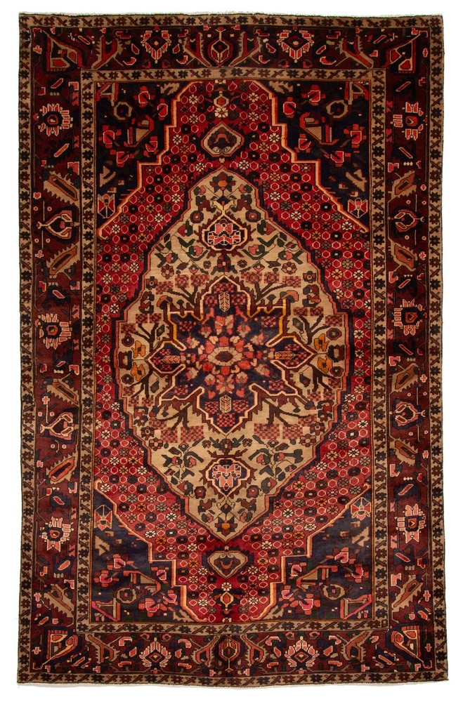 Vintage 6'0" x 9'7" Traditional Hand Knotted Vegetable Dye Wool Area Rug