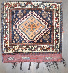Antique Kurdish Complete Bagface Rug Size 1’10”x2′