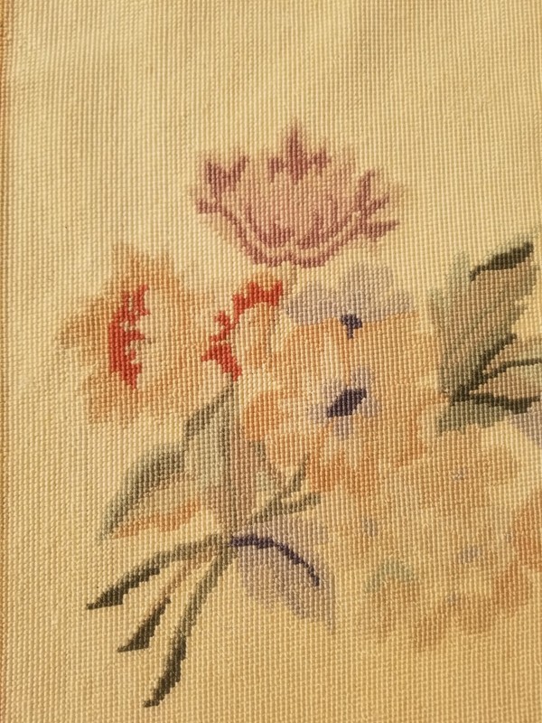Vintage French Floral Needlepoint Handmade Multicolor Rug Wool Carpet 345x260 cm gallery