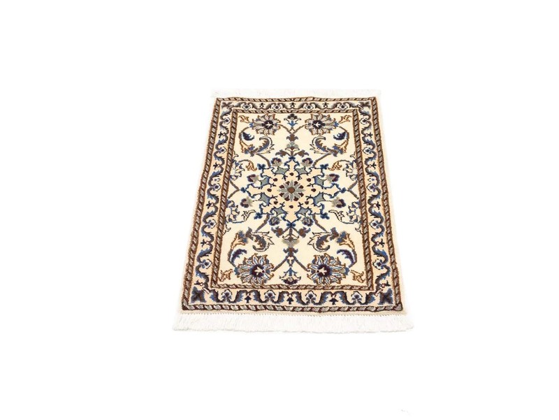 Hand-Knotted Indo-Nain Wool Rug Classic Floral Design Oriental Carpet 2X3 ft gallery