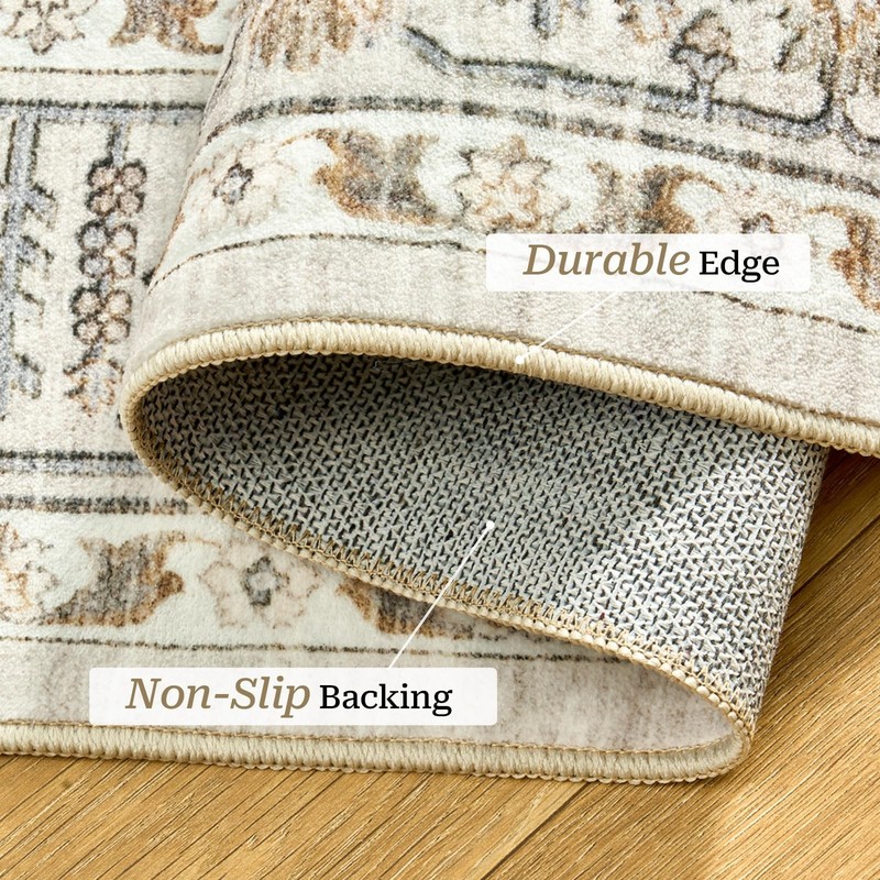 Area Rugs for Living Room - 4x6, Boho Non-Slip Low Pile Carpet Machine Washab... gallery