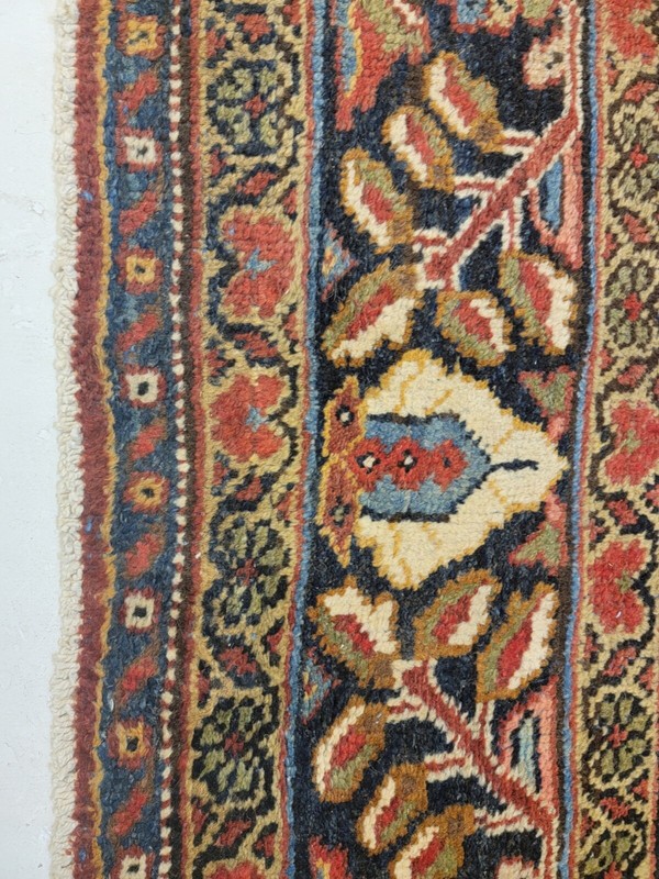 Antique Oriental Hand-Knotted Wool Area Rug Rust/Ivory/Blue/Green 9'5" x 11'2" gallery