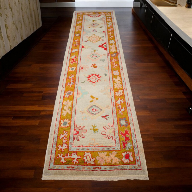 Handmade Turkish Oushak Runner Authentic Wool Rug Made in Oushak - 2'11" x 11'9" gallery