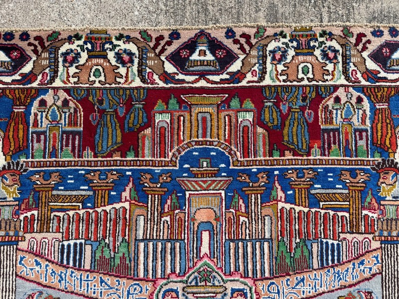 ANTIQUE ORIENTAL RUG 10x13 handmade FINE VINTAGE handwoven wool big tree of life gallery
