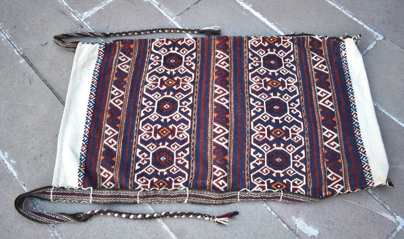 Antique Turkish Rug 29'' x 49'' Collectors Item Sumak Bergama Camel Bag Wall Rug gallery