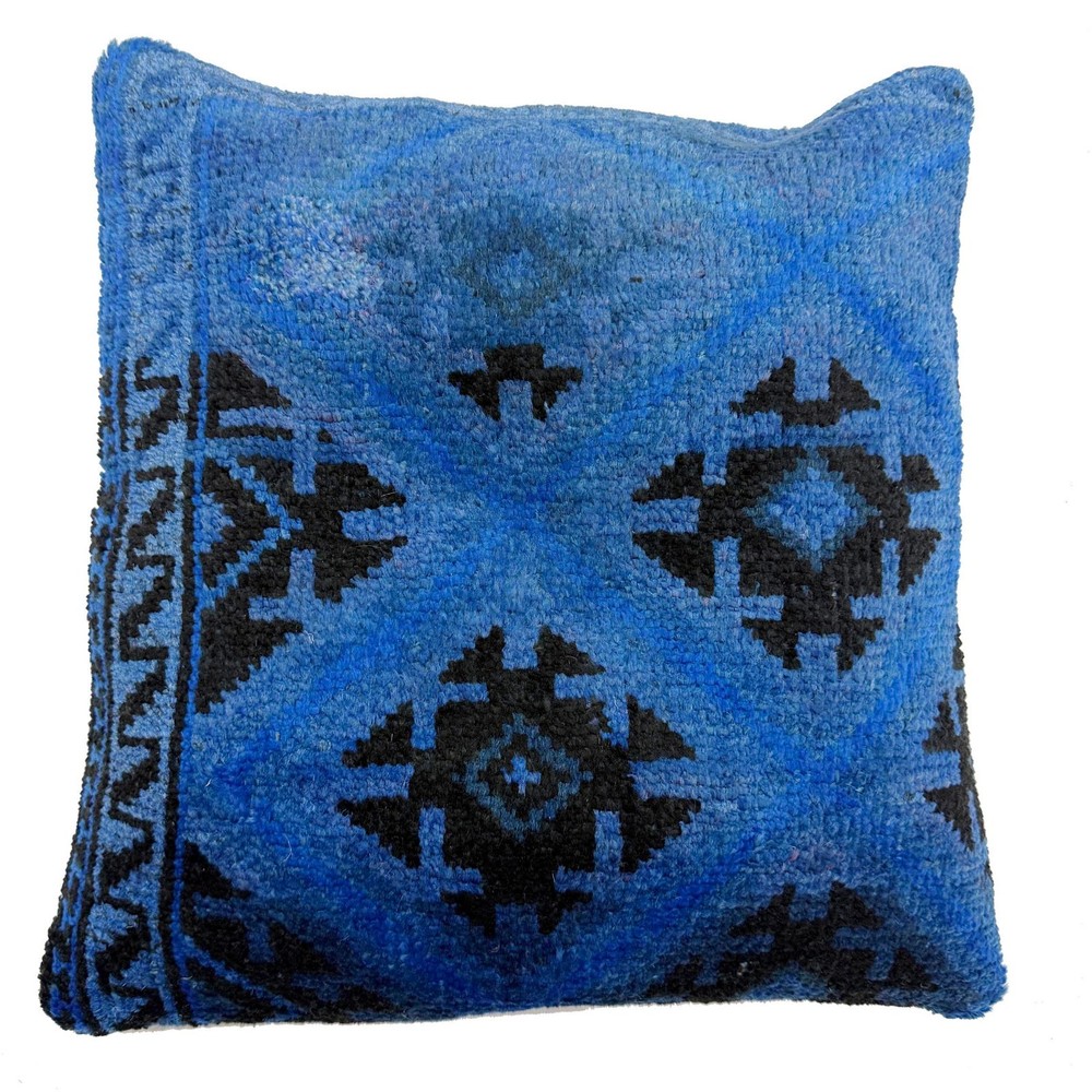 Handmade Overdyed Carpet Cushion Tribal Accent Pillow 1.4x1.3 ft