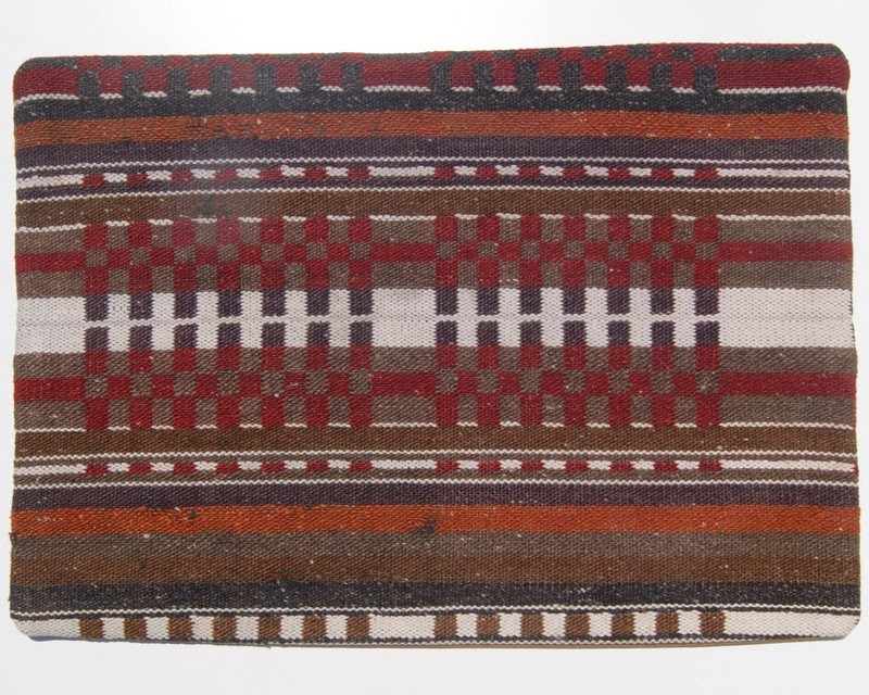 20"x14" RUG PILLOW COVER TURKISH WOOL RECTANGLE HANDWOVEN BROWN AREA RUGS 20+ gallery