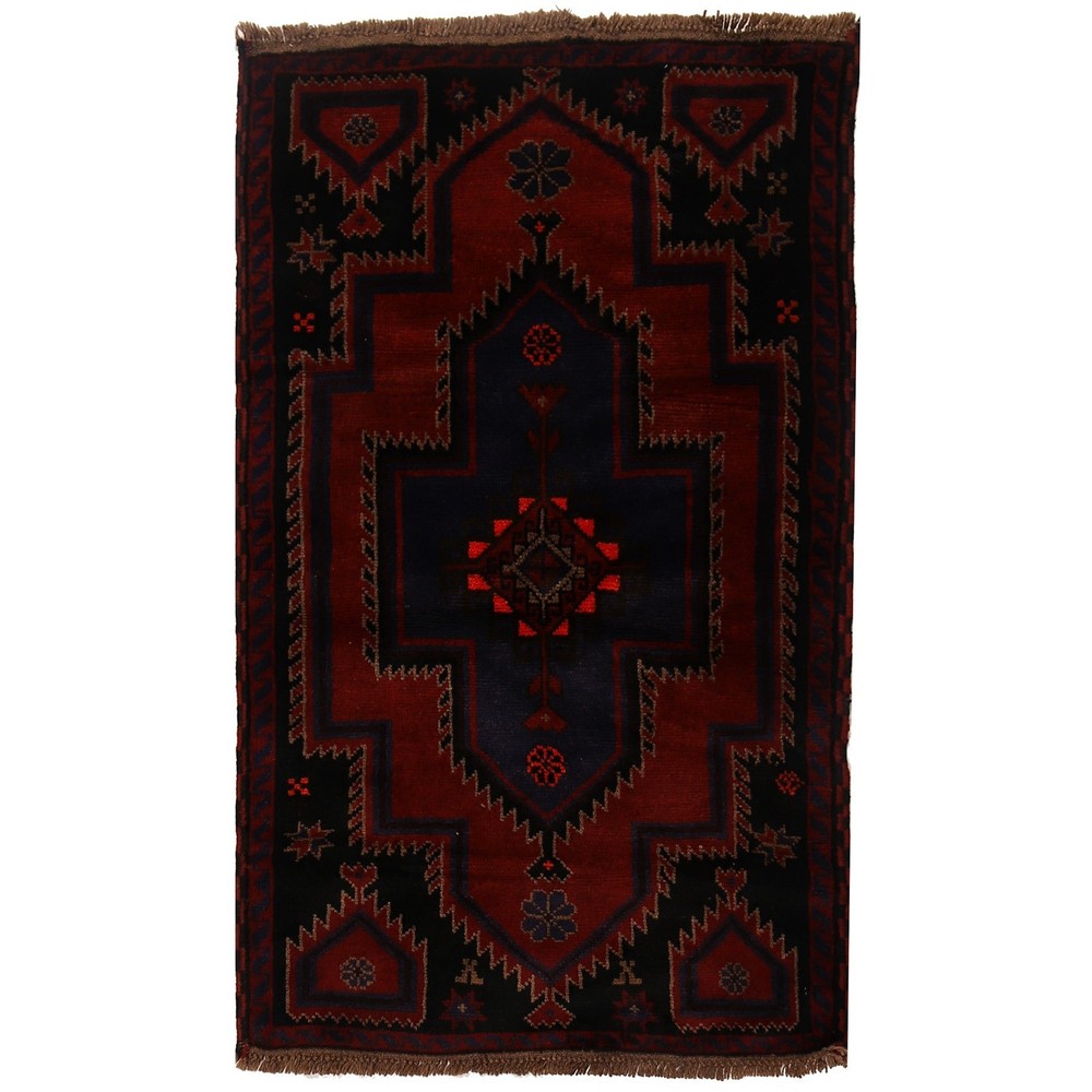 Balochi Rug Wool Handmade Area Carpet 4.6x2.8 ft