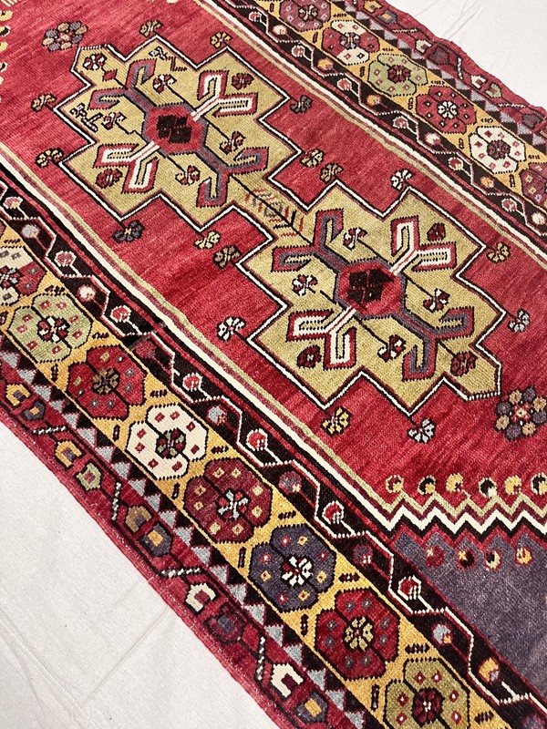 Antique Hand-Knotted Turkish Oushak 7'2" x 4" gallery