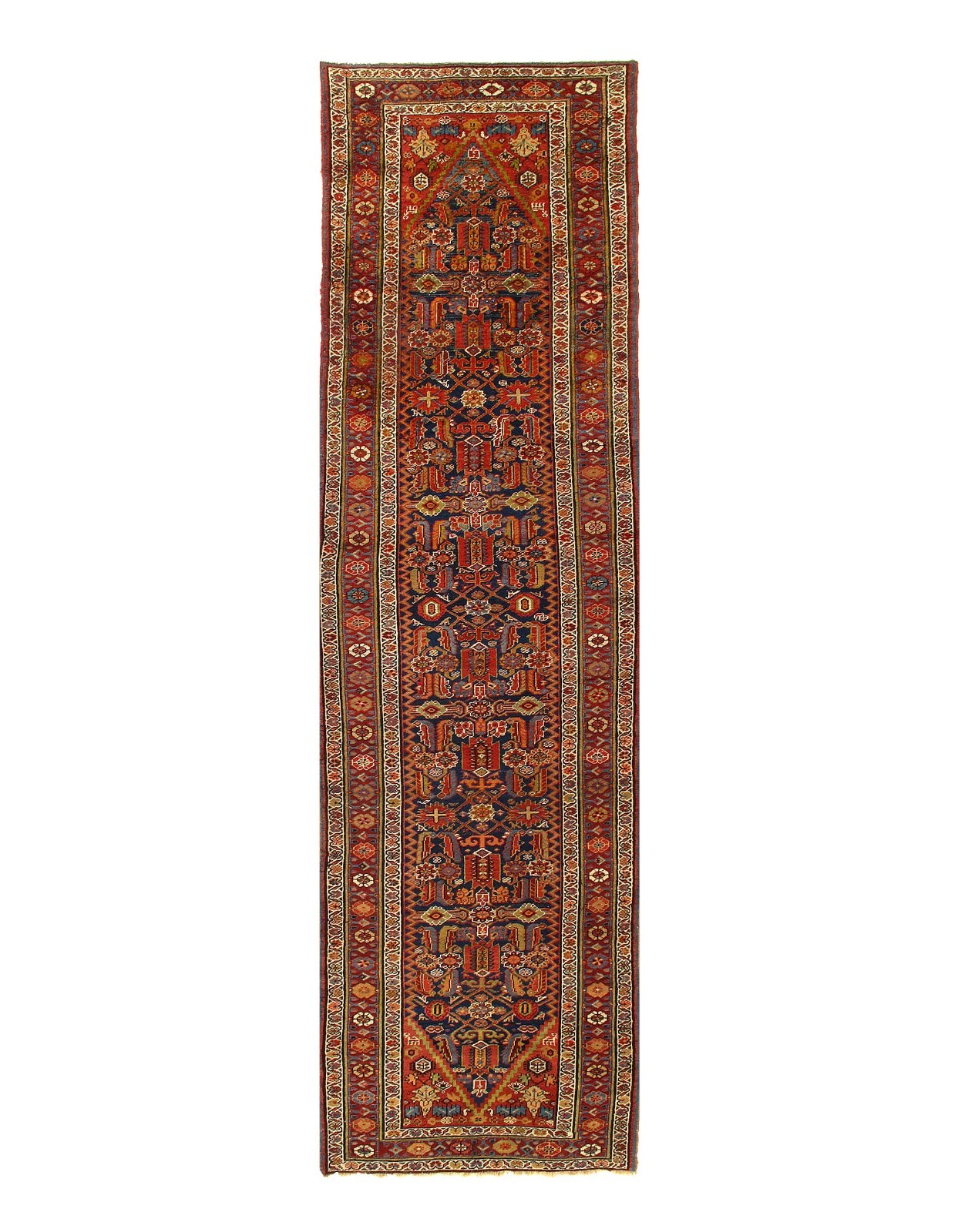 Rust Antique Hand-Knotted Wool runner Rug 3'.7'' X 13' 4'' gallery