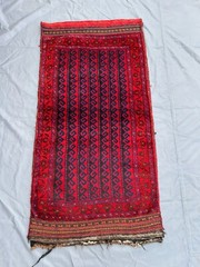 Vintage Afghan Cushion Cover 2’4×4’6 ft – Tribal Hand Knotted Wool Pillow Rug