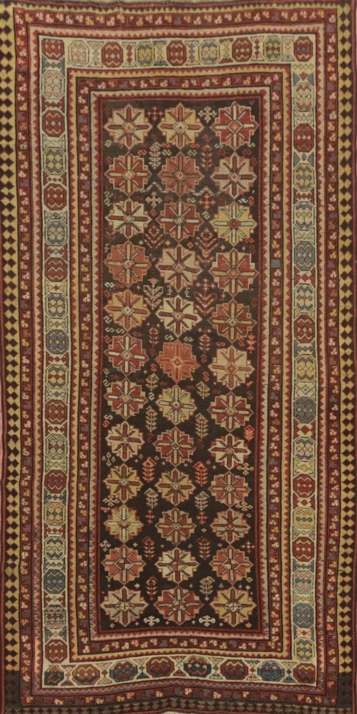 Pre-1900 Hand-made Antique Vegetable Dye Kazak Oriental Rug Nomad Carpet 4x8