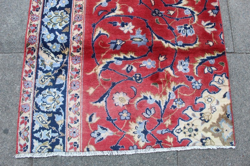 Vintage Fragment Hand Made Traditional Oriental Wool Red Rug 149x92cm gallery