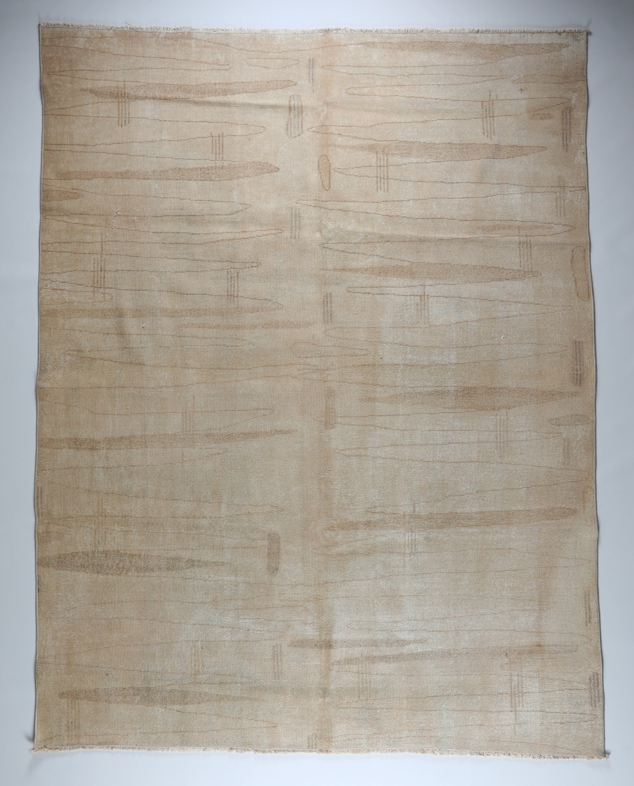 Turkish Regional Modern Antique Area Rug-Vintage Oushak Rug with soft color tone gallery