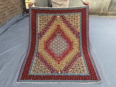 4’1 x 5 ft Vintage Turkish Inspired Caucasian Kilim Rug, Handwoven, Oriental Rug