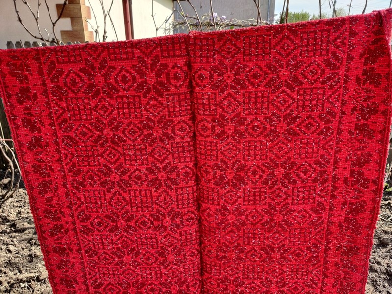 Vintage Unused Romanian traditional hand-woven wool rugs gallery