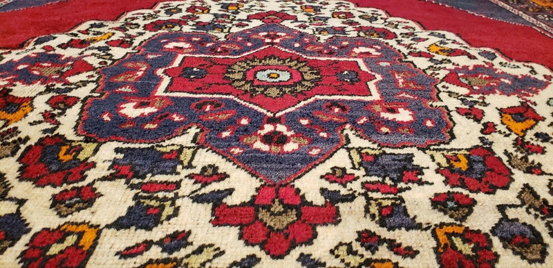 Bohemian Vintage 1940-1950s Indigo Blue Dye Wool Pile Taspinar Rug 5'1"×8'5" gallery