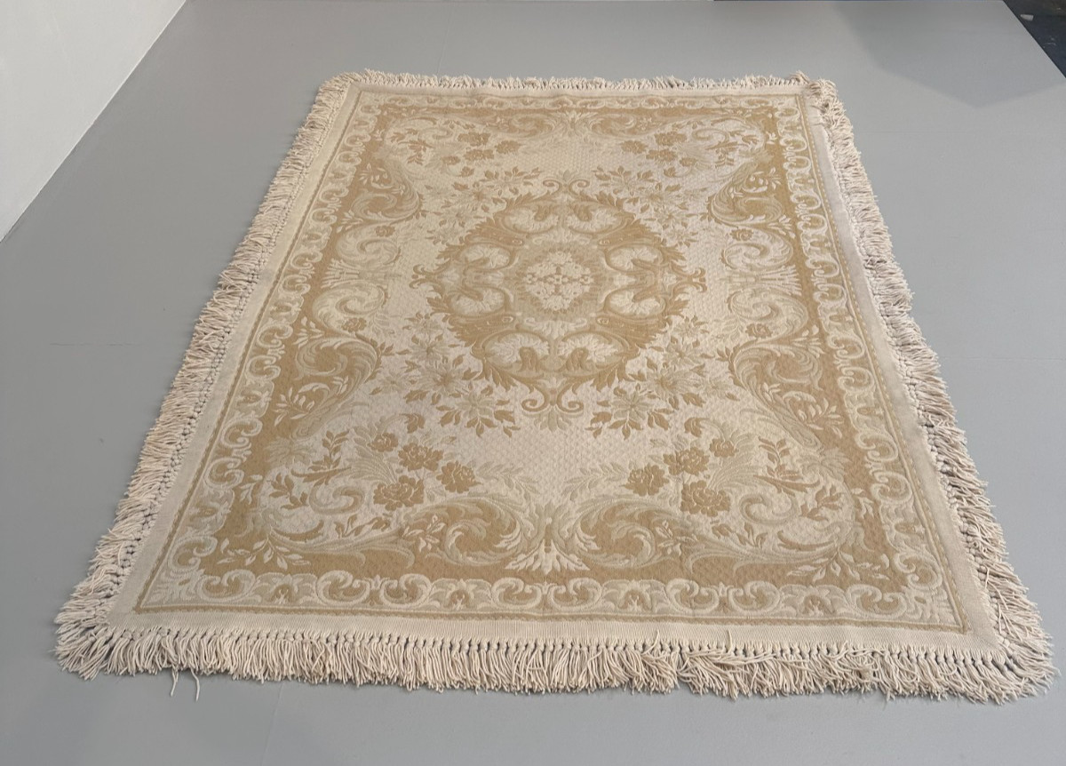 A Vintage Casa Pupo 1960s 1970s Fringed Reversible Wool Rug Good Condition. gallery