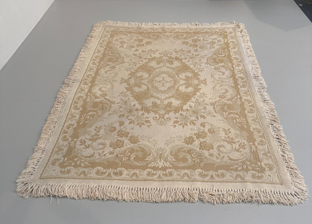 A Vintage Casa Pupo 1960s 1970s Fringed Reversible Wool Rug Good Condition.